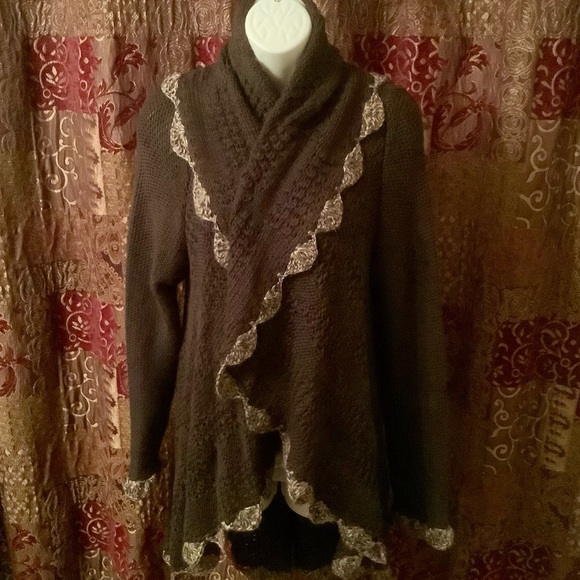 Designer Threads ALPACA made in Peru soft long cardigan sweater S/L NEW - Picture 3 of 10